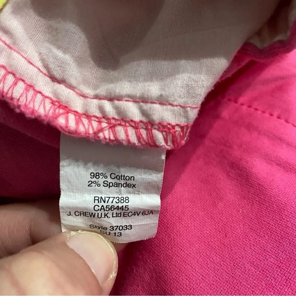 J Crew Hot Pink City Fit Crop Capri Pants